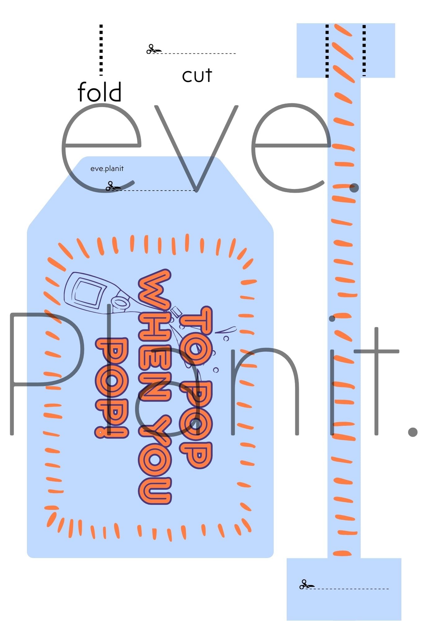Baby Shower 'TO POP' Wine Bottle DIY Tag (Orange/Blue)