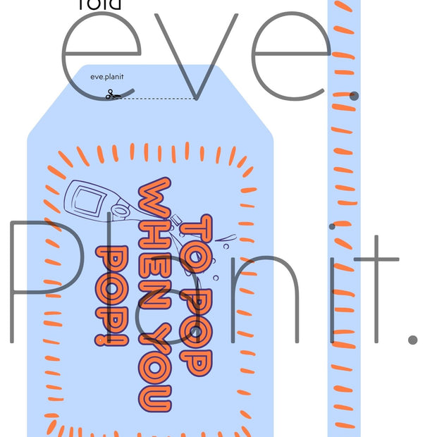 Baby Shower 'TO POP' Wine Bottle DIY Tag (Orange/Blue)