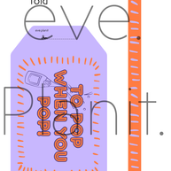 Baby Shower 'TO POP' Wine Bottle DIY Tag (Purple/Orange)