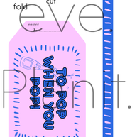 Baby Shower 'TO POP' Wine Bottle DIY Tag (Pink/Blue)