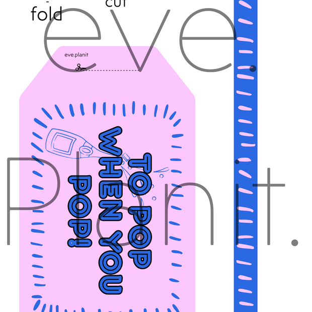 Baby Shower 'TO POP' Wine Bottle DIY Tag (Pink/Blue)