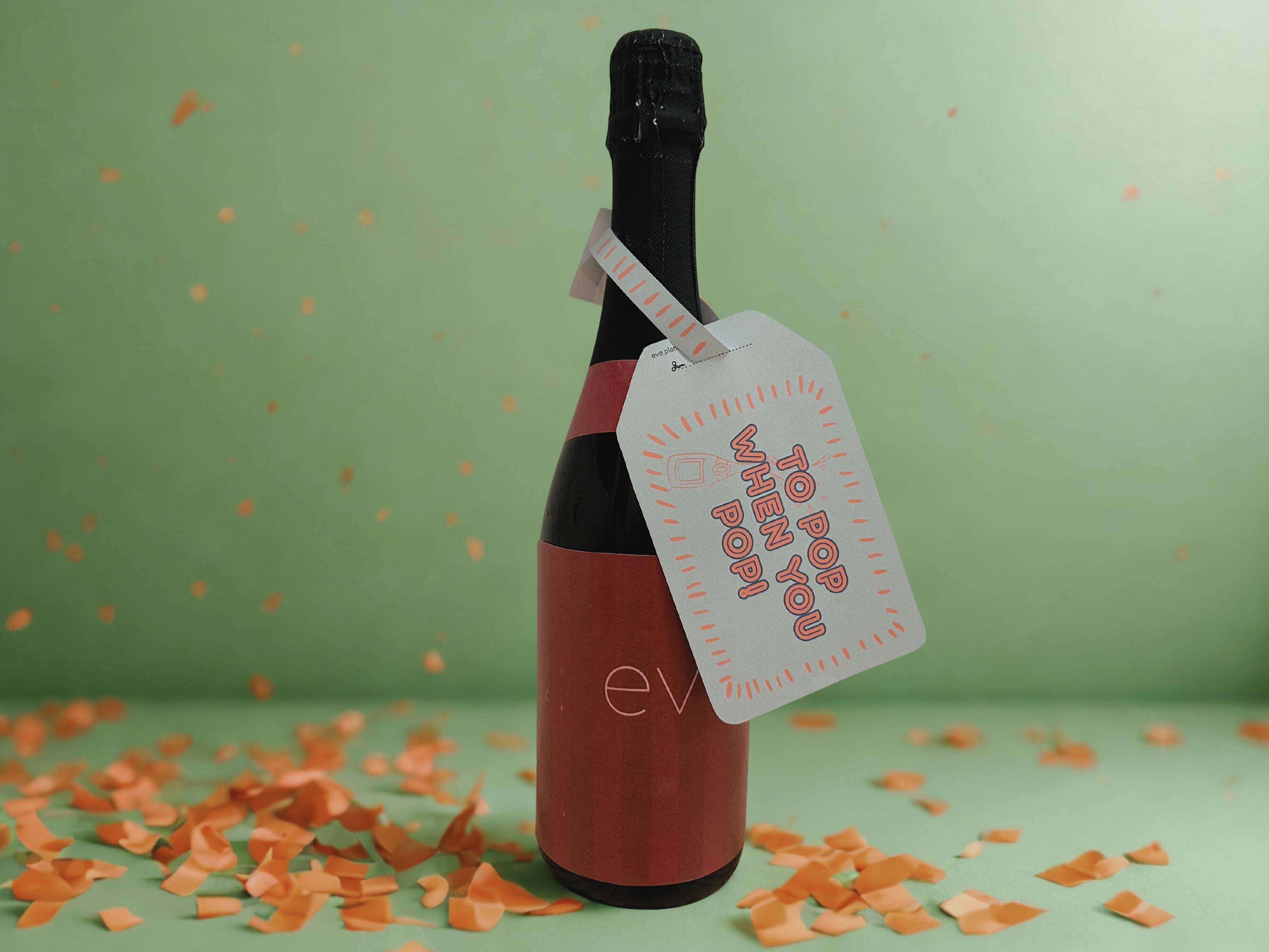 Baby Shower 'TO POP' Wine Bottle DIY Tag (Sage)