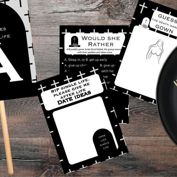 Cross themed 'Til Death Do Us Party - Hen's Party Games Printable Pack