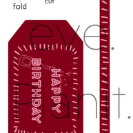Happy Birthday maroon&pink Wine Bottle DIY Tags