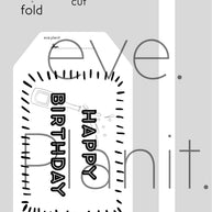 Happy Birthday black&white Wine Bottle DIY Tags