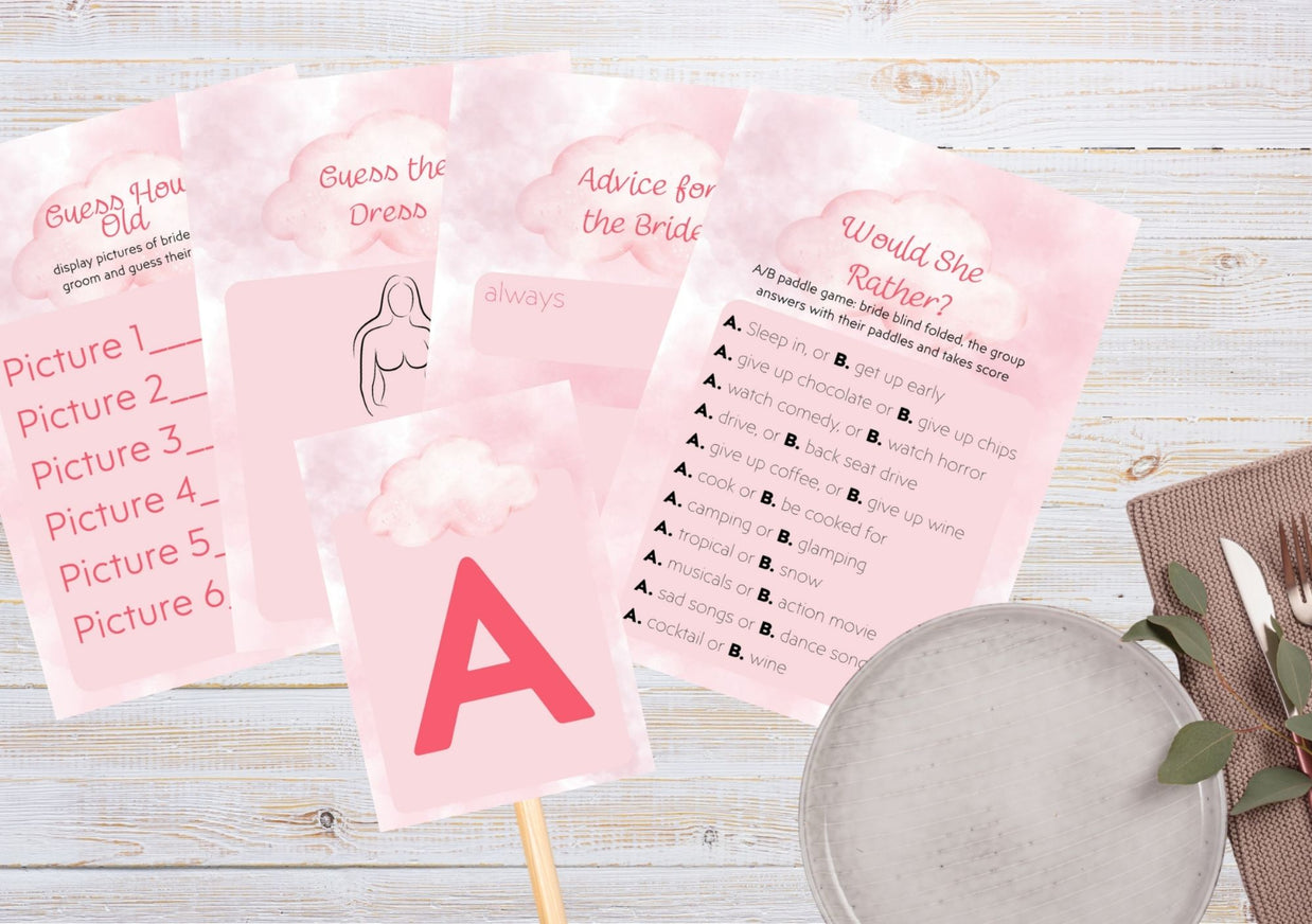 Bride on Cloud Nine - Hen’s Party Games Printable Pack