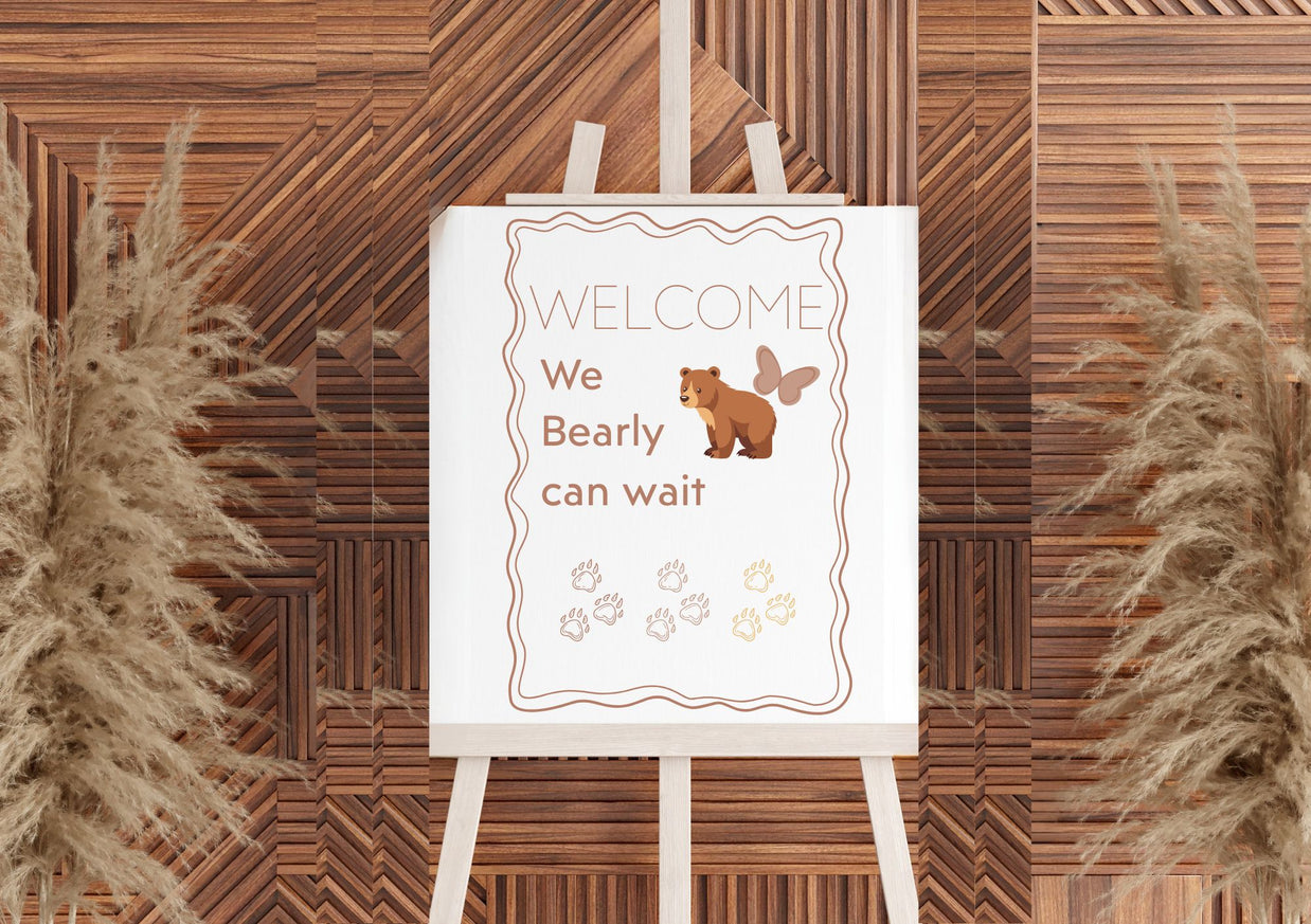 Bearly Can Wait! - Baby Shower Games, Invites, Sign - Printable Pack