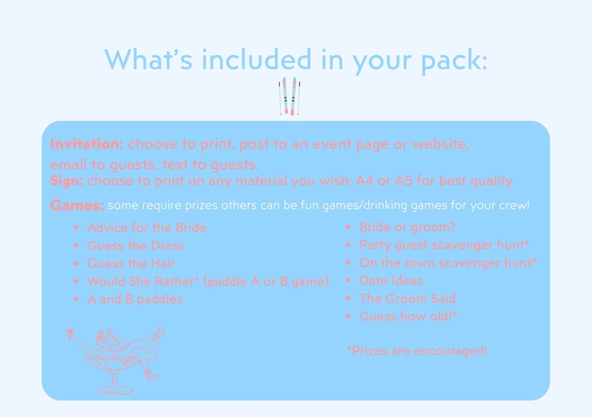 Last Toast on the Slopes- Hen’s Party Games Printable Pack