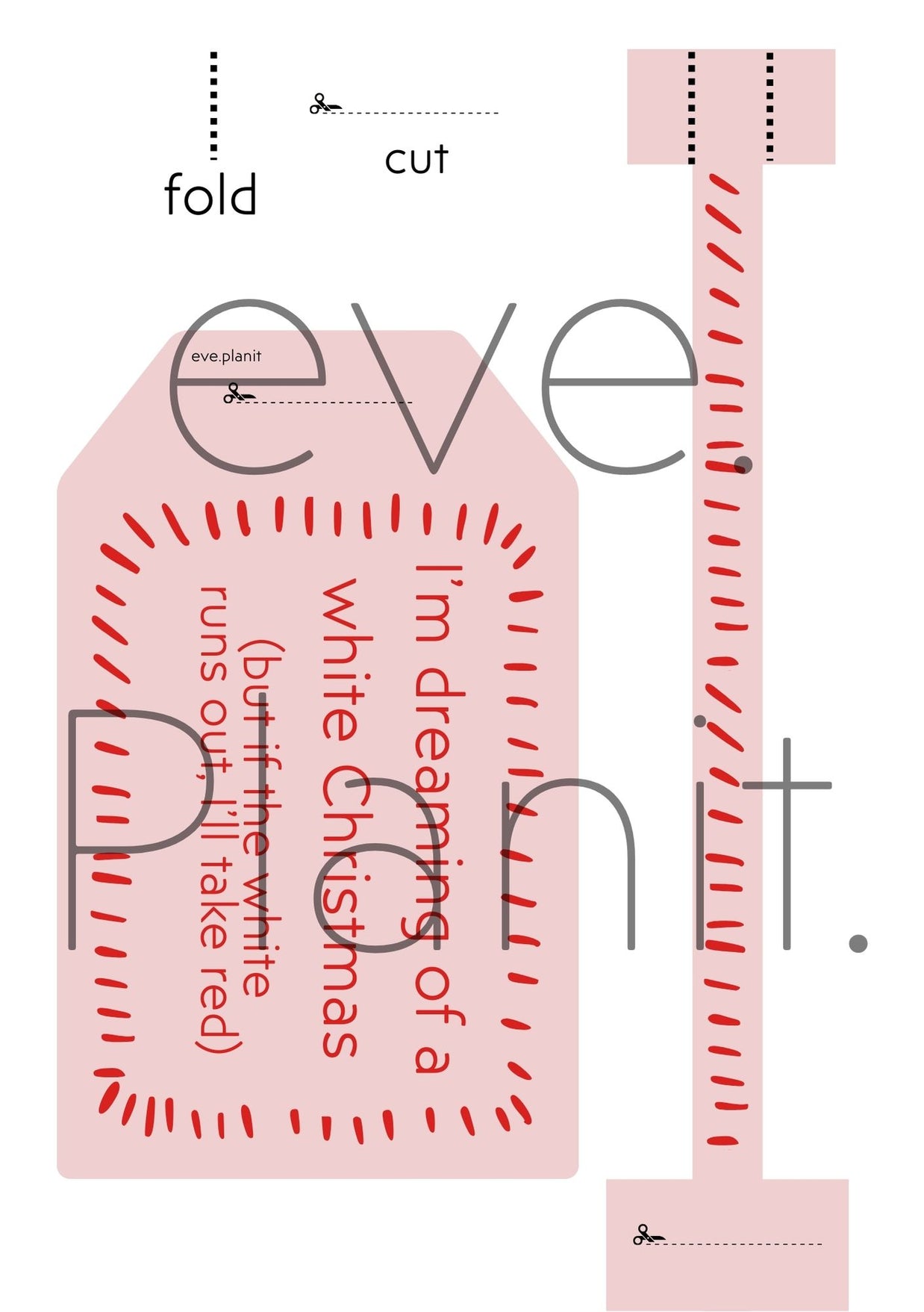 Christmas Wine Bottle DIY Tag (Pink White Christmas)