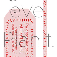 Christmas Wine Bottle DIY Tag (Pink White Christmas)