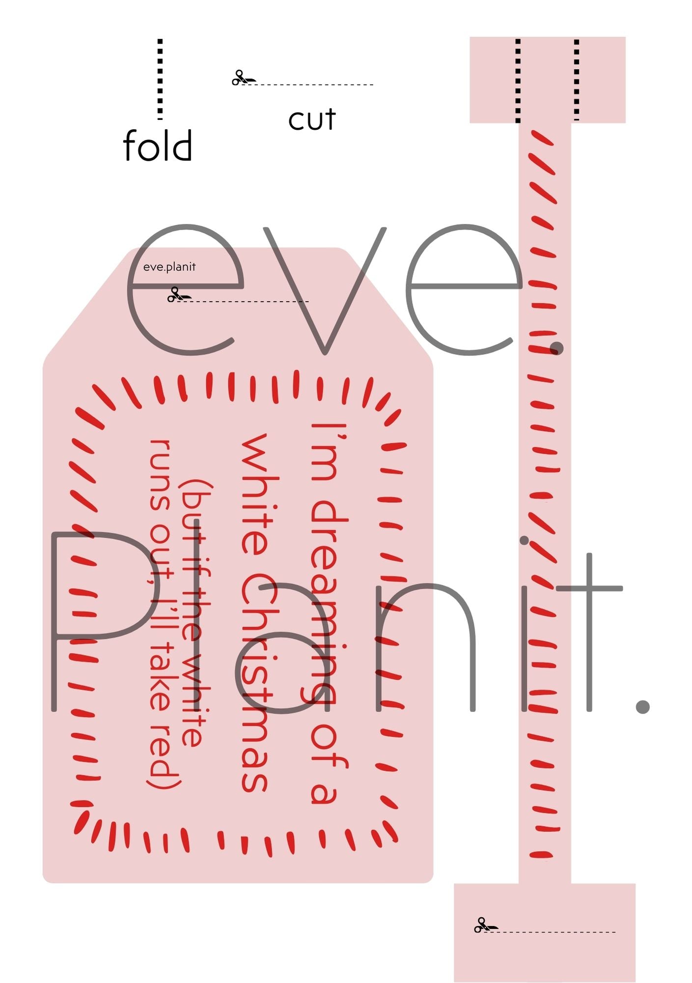 Christmas Wine Bottle DIY Tag (Pink White Christmas)