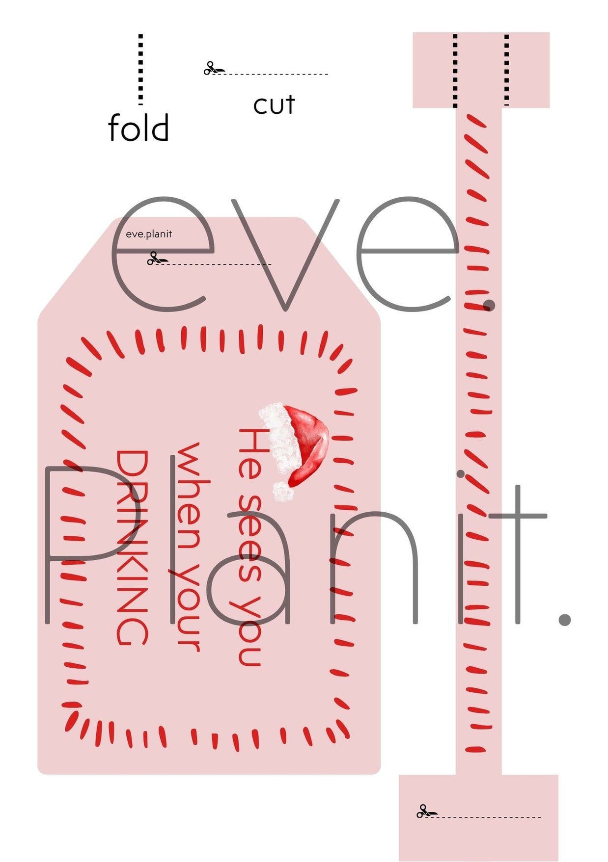 Christmas Wine Bottle DIY Tag (He sees you when you're drinking)