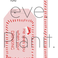 Christmas Wine Bottle DIY Tag (He sees you when you're drinking)