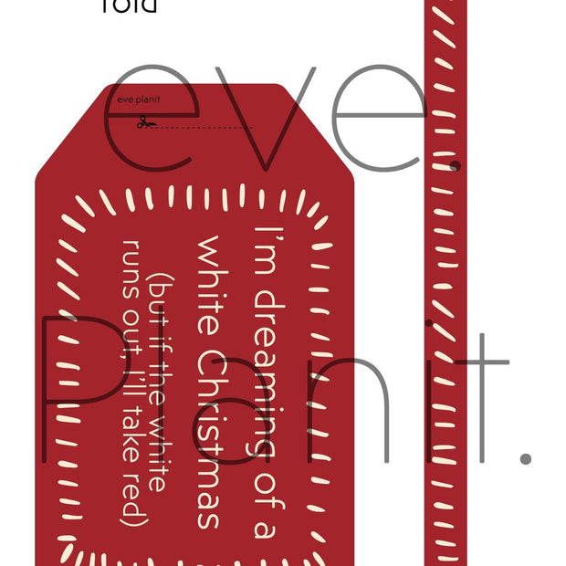 Christmas Wine Bottle DIY Tag (Red)