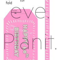 Happy 40th Birthday Baby Pink Wine Bottle DIY Tags