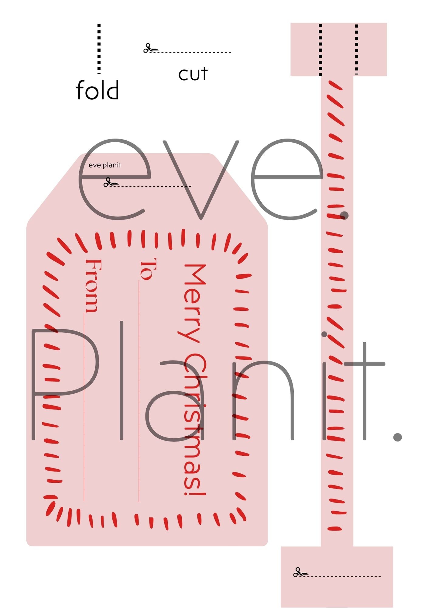 Christmas Wine Bottle DIY Tag To-From (PINK/RED)