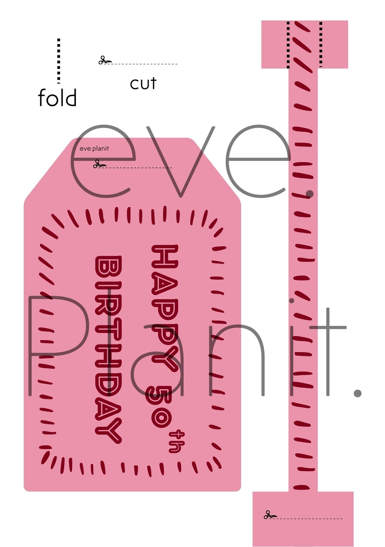 Happy 50th Birthday Pink Crimson Bottle DIY Tags