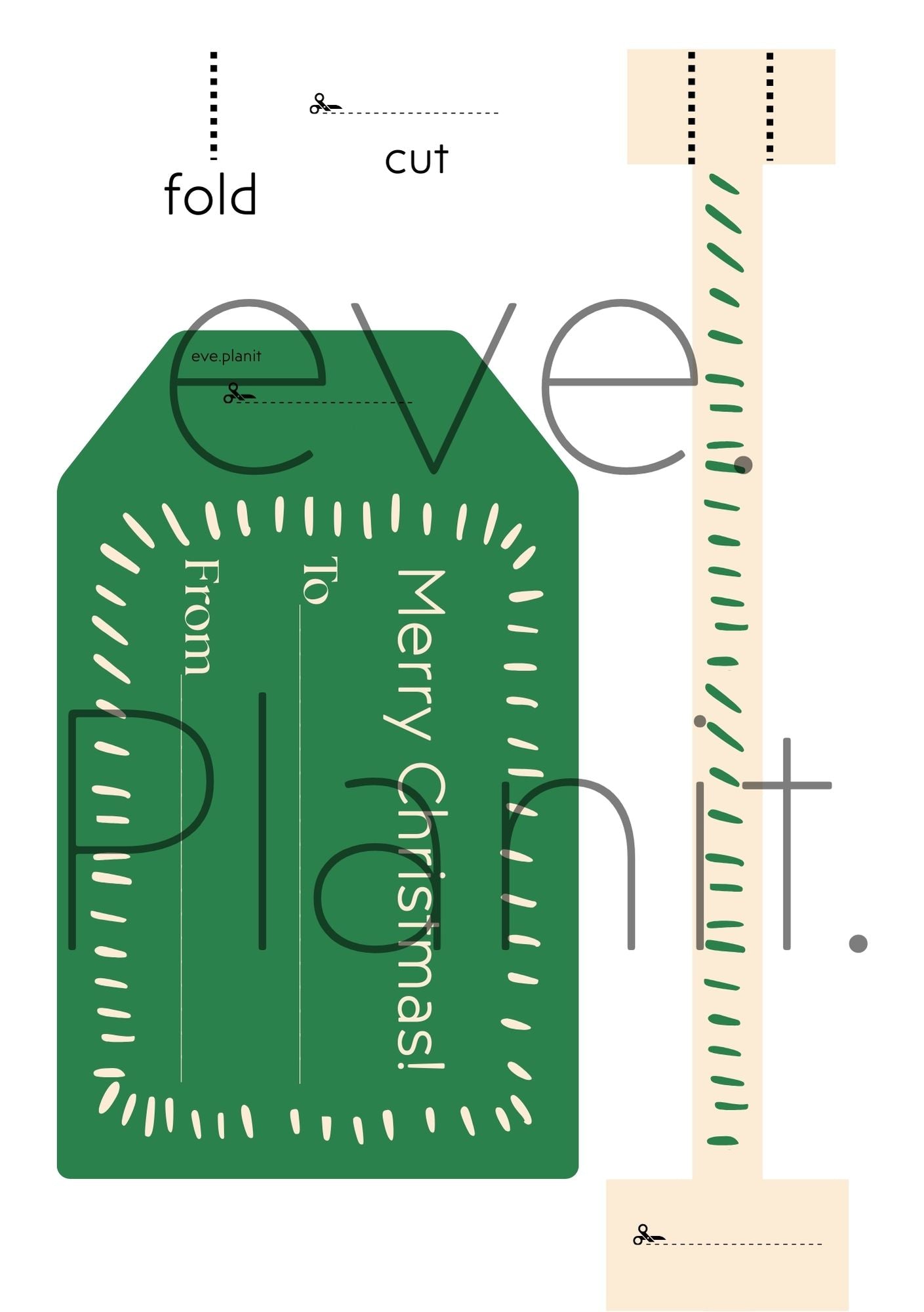 Christmas Wine Bottle DIY Tag To-From (GREEN)