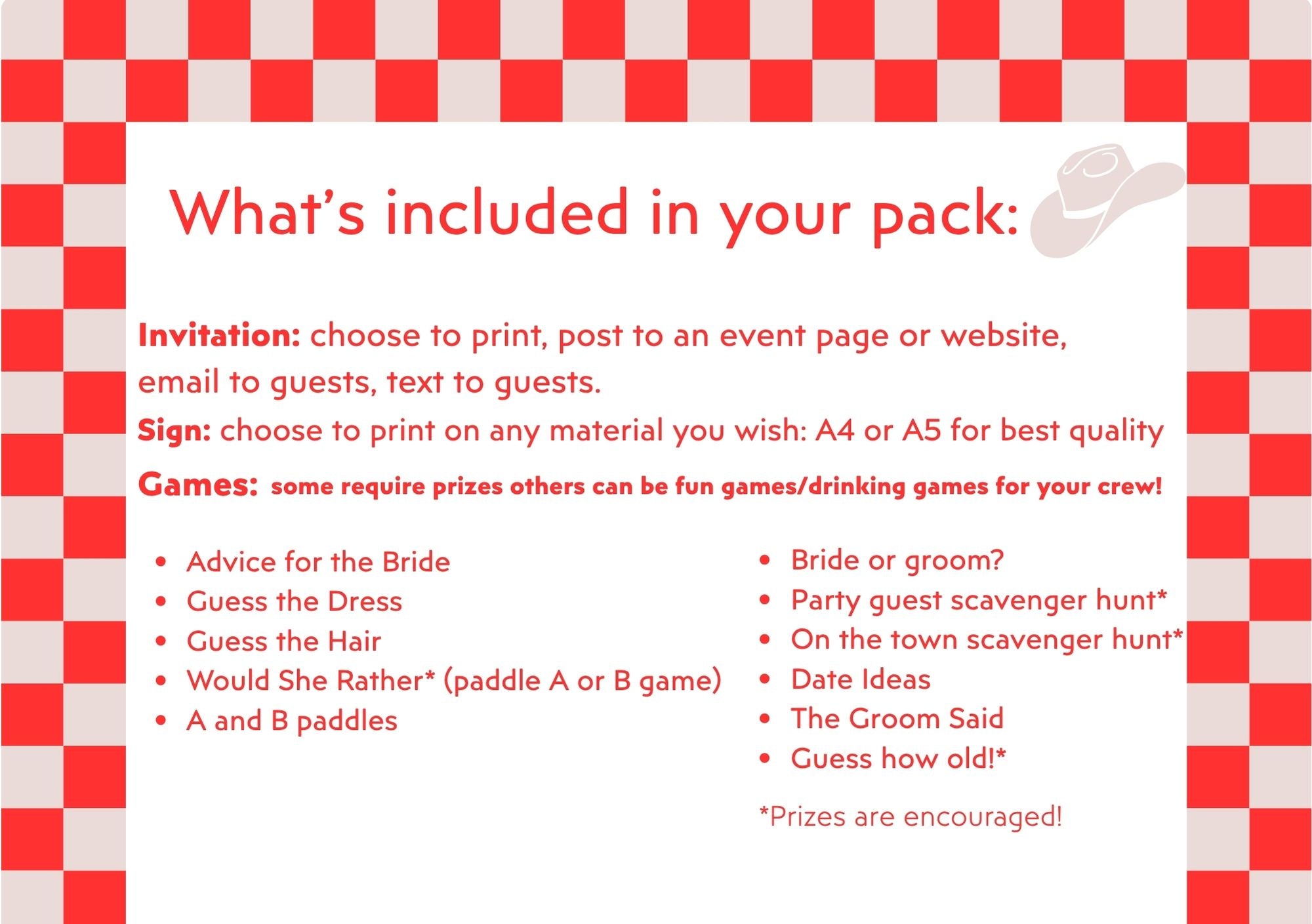 WILD WILD WIFE TO BE Hen's Party Games - printable pack