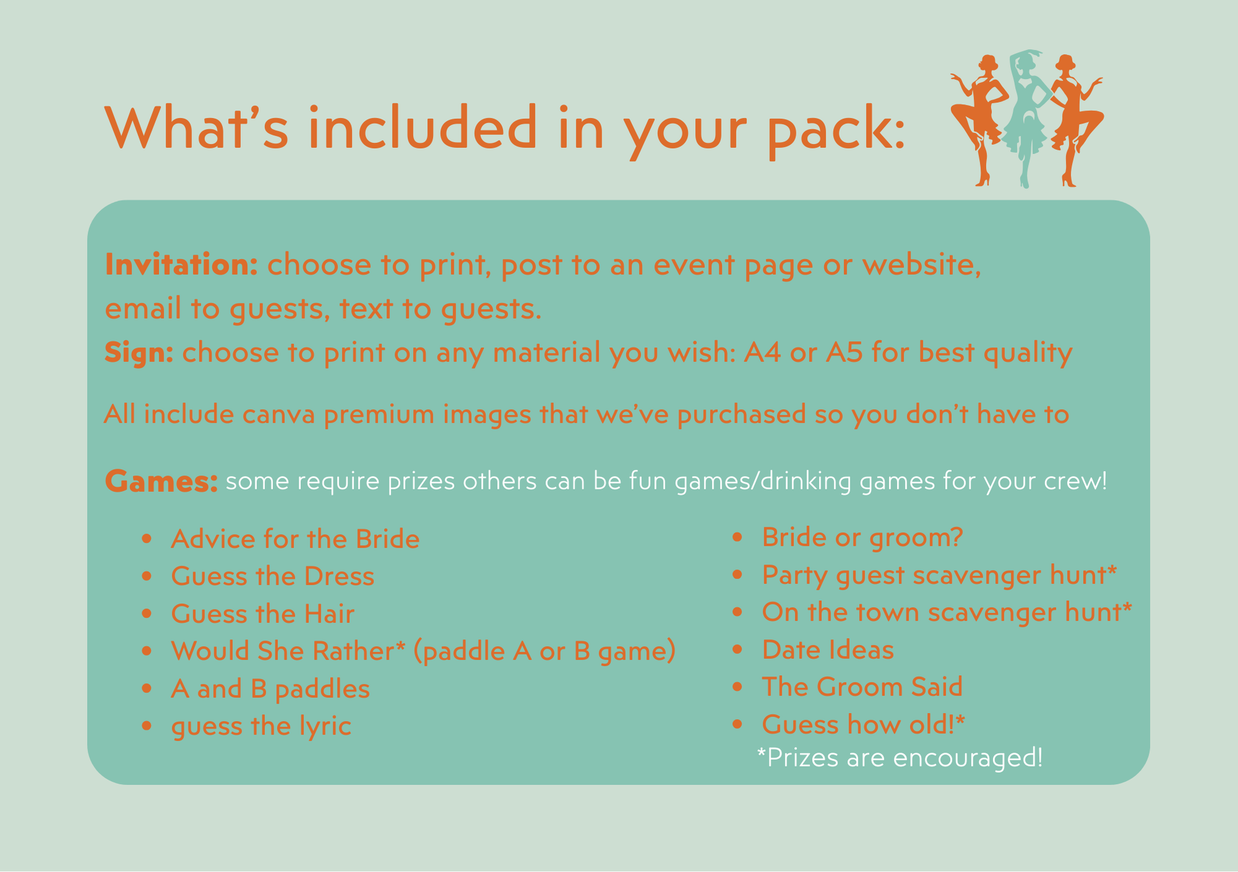 The Life of a Bride To Be - Hen’s Party Games – Printable Pack