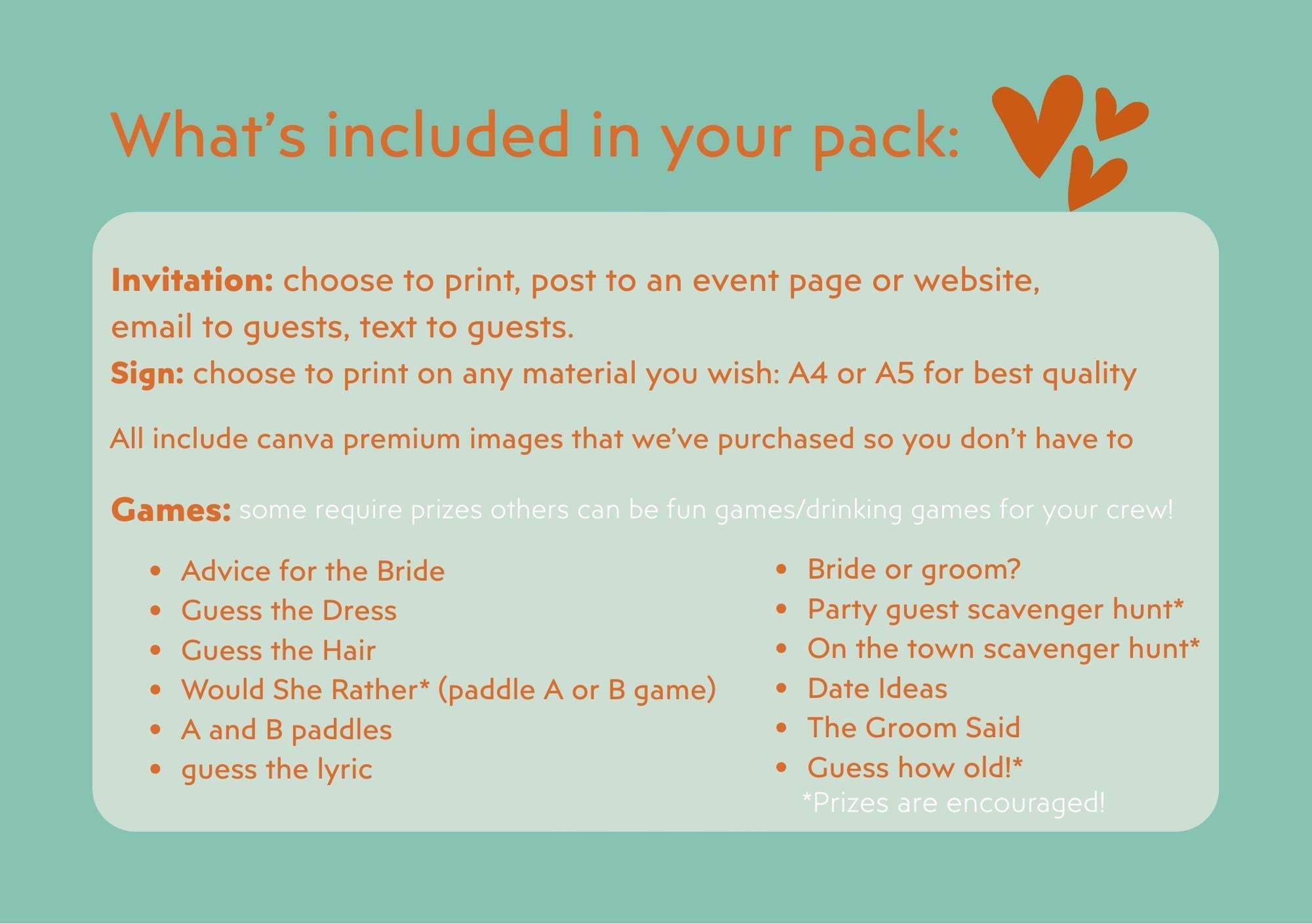 The Wife is a Showgirl - Hen’s Party Games – Printable Pack