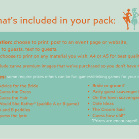 The Life of a Bride To Be - Hen’s Party Games – Printable Pack