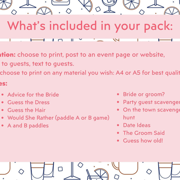 Margaritas & Matrimony - Hen’s Party Games Printable Pack