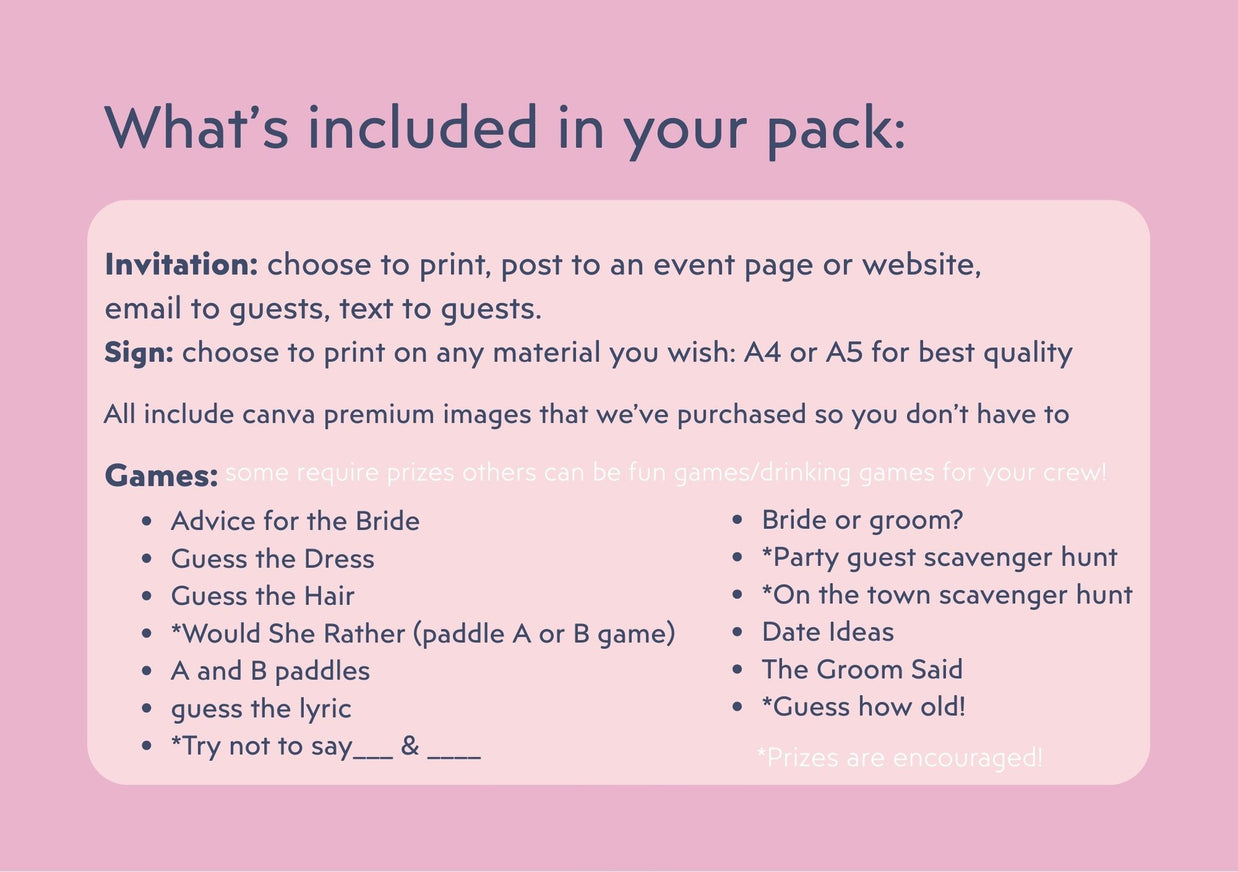 The Eras Tour Hen’s Party Games – Printable Pack