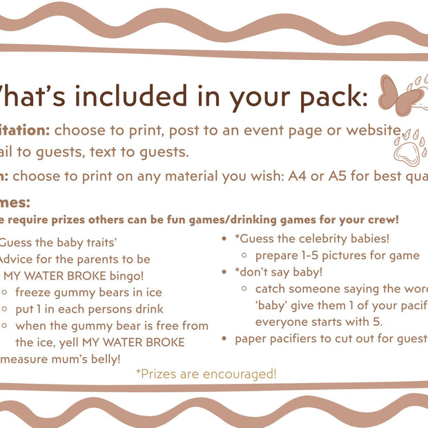 Bearly Can Wait! - Baby Shower Games, Invites, Sign - Printable Pack